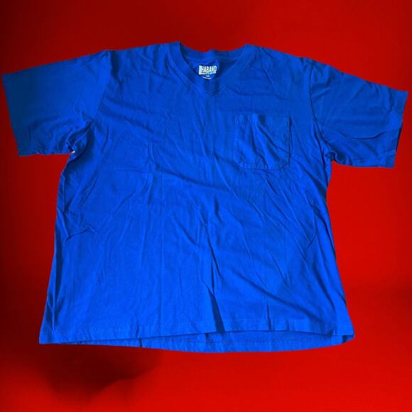 Haband V-Neck Basic Shirt XXL Men's Big and Tall Dark Blue Pocket Comfy Preppy - Picture 1 of 3